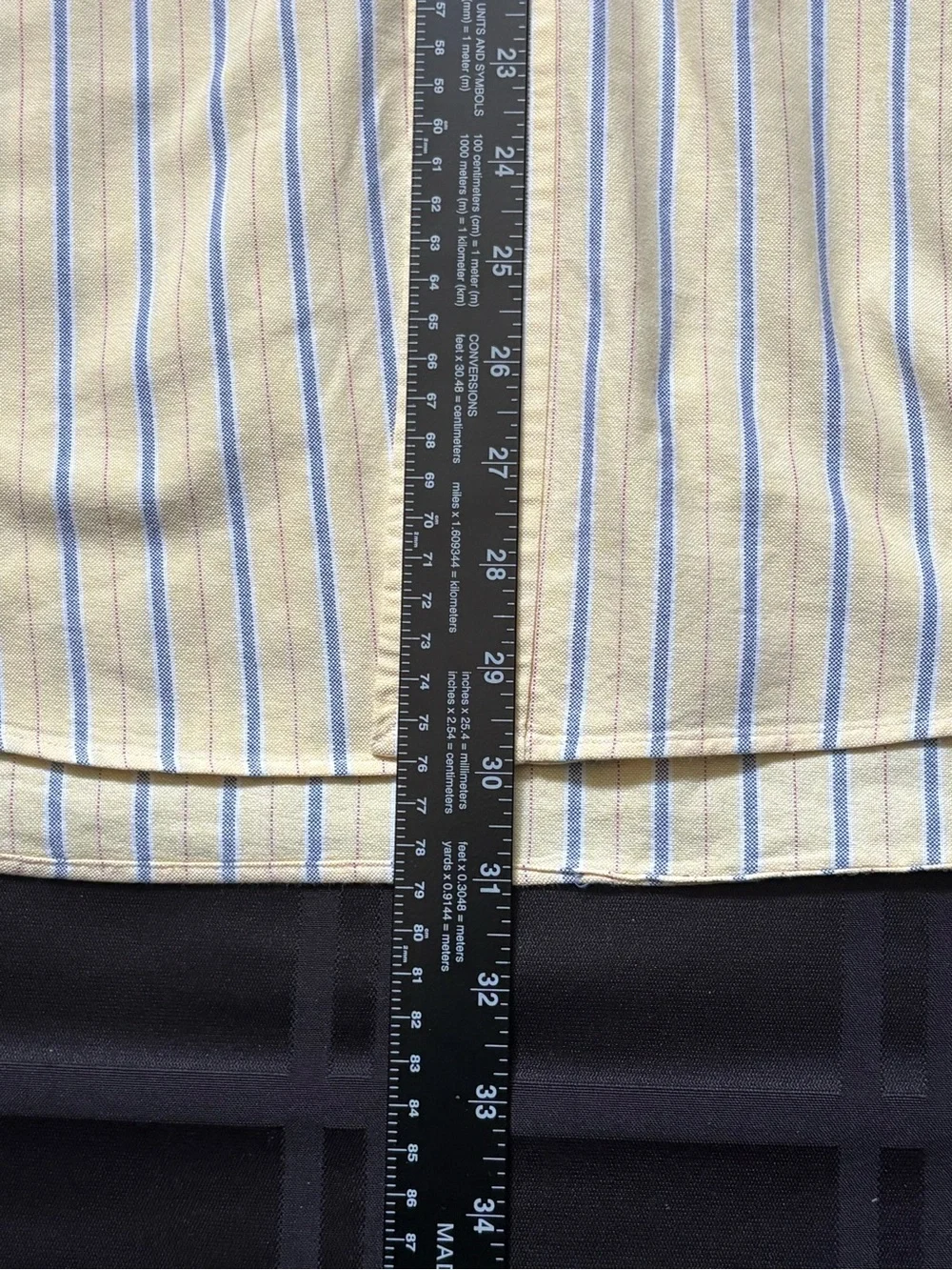 Vintage RALPH LAUREN Oxford Shirt Mens Yellow Stripe Classic Fit Size:15.5